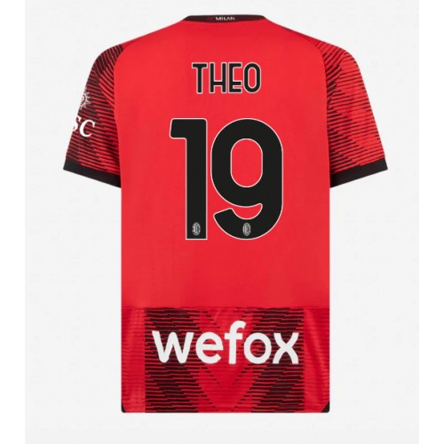 Fotbalové Dres AC Milan Theo Hernandez #19 Domácí 2023-24 Krátký Rukáv